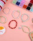 1610 PCS Glass Beads for Bracelets Jewelry Making, 24 Colors 8Mm 6Mm round Crystal Beads Bracelets Making Kits Suitable for DIY Crafts,Glass Beads for Bracelet Making Kits