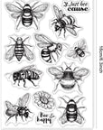 Bee Clear Stamps for DIY Scrapbooking Decor Bee Happy Greetings Transparent Silicone Stamps for Making Cards Photo Album Decor