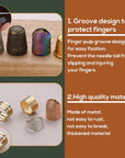 8 Pcs Metal Sewing Thimble, Adjustable Thimble for Hand Sewing Finger Protector,Diy Sewing Tools Accessories, Sewing Thimble Cap with Plastic Storage Box