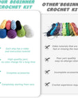 Crochet Kit for Beginners Kids Adults - Amigurumi Crocheting Animal Kits, Beginner Knitting Set DIY Art Craft, 3 Pattern Owl, Penguin, Frog, Easy to Learn Tutorials, Yarns, Hook, for Girls Age 12+