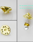 100PCS Pin Backs, Metal Locking Pin Backs, Brass Clutch for Brooch Tie Hat Badge Insignia Pin Backs Replacement (Gold)