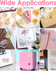 180Pcs Large Flower Stickers with Gold Foil Holographic Outlines, Waterproof Floral Stickers Vinyl Decorative Decals for Scrapbooking Supplies Junk Bullet Journals Envelopes Resin Crafts