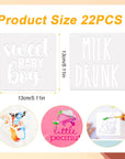 22Pcs Baby Stencils, Baby Shower Stencils Baby Stencils for Painting Stencils for Fabric Painting Baby Shower for Baby Onesies Bib Bodysuit Bag Shirt Shoes