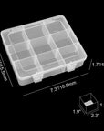 9 Grids Plastic Storage Compartment Organizer Container with Adjustable Dividers for Crafts, Earrings, Screws, Nail, Pins and More (1)