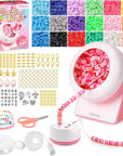 Bead Spinner with Clay Beads, Gift Beading Set for Girls, 2112Pcs Bracelet Making Kit with Electric Bead Spinner for Jewelry Making, Automatic Bracelet Maker for Making Friendship Bracelets