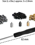 Bluecell 60Pcs Metal Cross Slot Tip Screws for Belt Buckle Wallet Handbag, Screwdriver Included