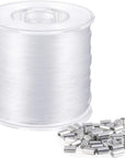 Strong Clear Nylon Fish Wire for Hanging Christmas Decor and 50 Loop Sleeve (218 Yd.)
