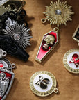 Baroque 64Pcs Assorted Gold Black Red Rose Skull Enamel Charms Coffin Cross Halloween Charm Pendant DIY for Earrings Necklace Bracelet Jewelry Making and Crafting