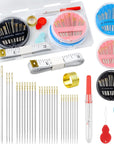 Premium Hand Sewing Needles Set,90-Count Assorted Embroidery Needles with Threaders,Thread Removal Knife, Thimble,Soft Tape Measure for Hand Sewing Repair