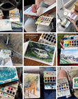 Watercolor Palette by - Ultralight - Travel - Pocket Size - Professional Quality