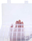 Transparent Plastic Grid Box Storage Organizer for Display Collection with Adjustable Dividers - 15 Clear Grids - 6.9"X4"X0.9"
