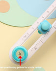 Circe Cutter for Paper Crafting Circular Cutter Tool Rotary Compass Circle Cutter Adjustable Cutting Diameter Ranges from 3/4 in to 8 in (Cyan & White, Mini)