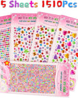 Gem Stickers, 1510Pcs Rhinestone Stickers for Crafts, Self Adhesive Jewel Stickers, Acrylic Bling Gems Jewels Stickers for Crafts, Stick on Gems for DIY, Crafts, Craft Supplies for Kids