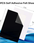 Black Felt Fabric - 10Pcs Self Adhesive Felt Sheets with Adhesive Backing, Soft Black Velvet Felt Drawer Liner for Art & Crafts, Jewelry Box Felt Liner(8.3" X 11.8")