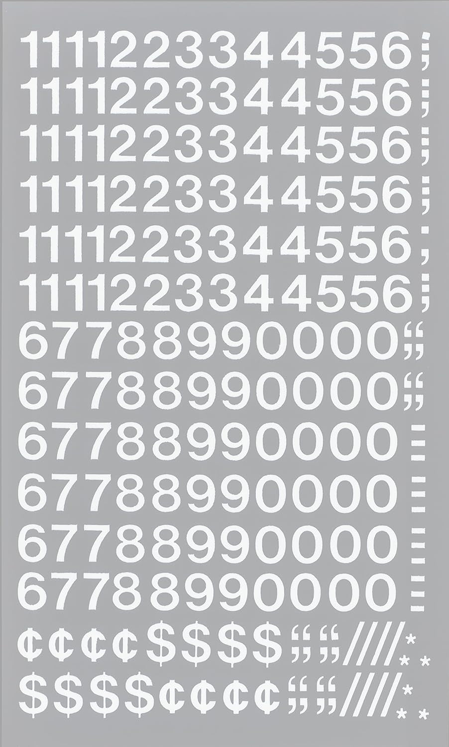 Self-Adhesive Vinyl Numbers, 1/2 Inch High, White, 210 per Pack (01116)