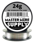 Stainless Steel 316L - 100' - 24 Gauge Wire - 100Ft - 0.51Mm - 0.02In - Made in USA -