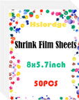 50PC Shrink Plastic Sheets,Shrink Paper Sheets,Shrink Film Sheets,-Semitransparent,8''X5.7'', 0.3Mm, Design Your Own Shrink Art Craft