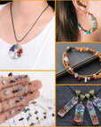 Crystal Beads for Ring Making, 28 Colors Chips and Gemstone Beads, Ring Making Kit with Plastic Box for Jewelry, Bracelets, Earring Making Supplies