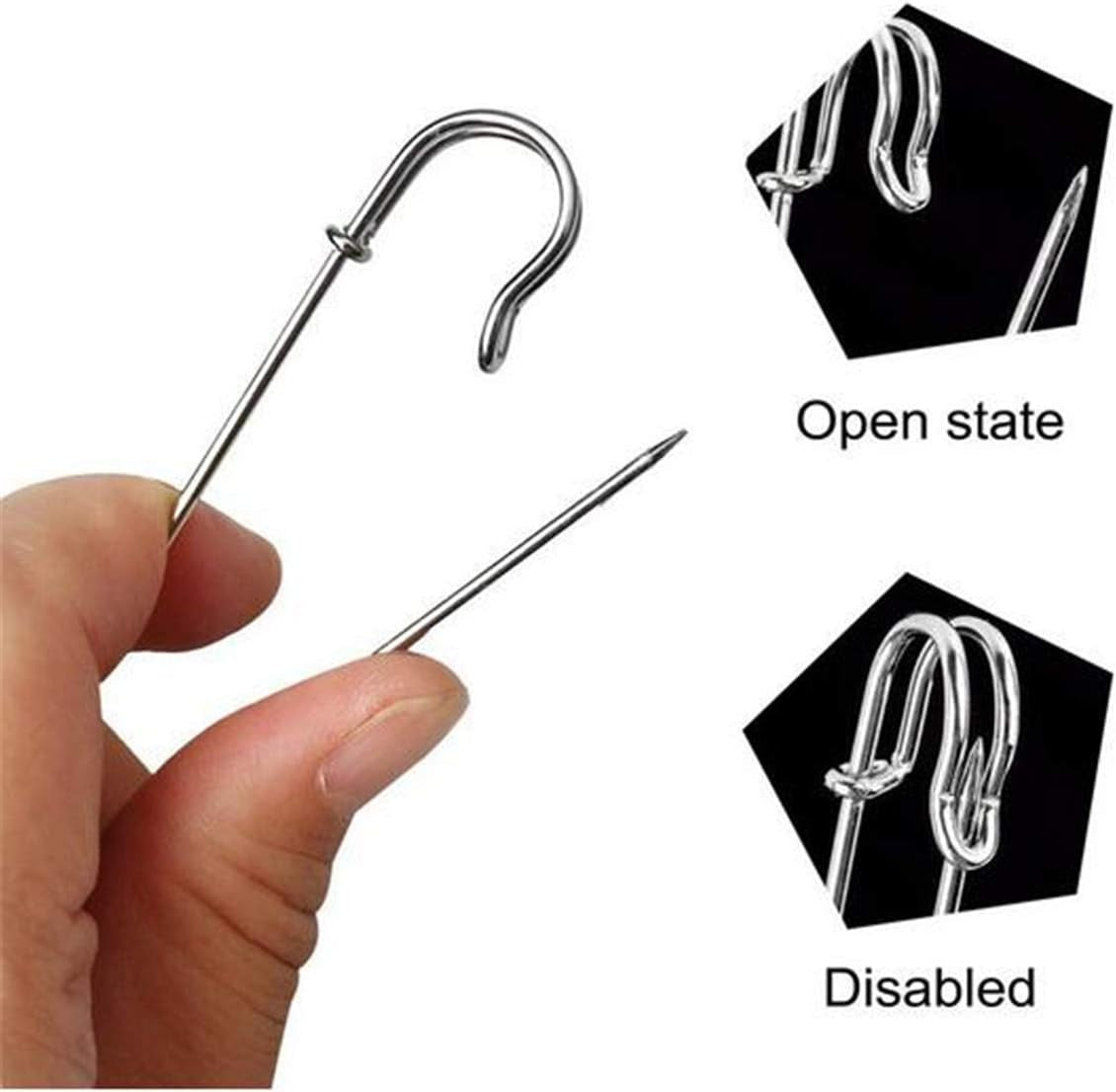Pack of 30 Large Safety Pins, 2.76" Heavy Duty Blanket Pins Bulk Steel Spring Lock Pins Fasteners for Blankets Crafts Skirts Kilts Brooch Making