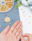 500Pcs Jewelry Making Accessory Set 200Pcs 4Mm 21 Guage Open Jump Ring 100Pcs 12X6Mm Lobster Claw Clasp 200Pcs 7Mm Bead Tips Knot Covers for Earring Bracelet Jewelry Making, Gold