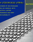 2.0Mm Ball Bead Chain, Extra Long 110Ft Stainless Steel Necklace Chains,Dog Tag Chain with 200 Connectors Clasps for Jewelry Chain DIY Craft Making,Men Military Keychain Jewelry Making Supplies