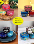 Candle Tins with Lid, 2.5Oz 24 Designs Tinplate Cans with Wicks, Wick Holders, Wick Stickers for Candle Making, DIY Arts and Crafts, Small Item Storage