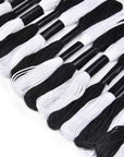 24 Skeins Cross Stitch Threads, Black and White Cotton Embroidery Floss Friendship Bracelets Floss with 12 Pieces Floss Bobbins for Knitting, Cross Stitch Project