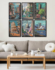 6 Pack Landscape Diamond Painting Kits for Adults and Beginners,World Famous Scenic Spots Diamond Art Kits for Adults,Diy Full Drill City Diamond Dots Gem Art for Home Wall Art Decor 12X16Inch