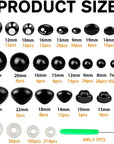 748PCS Safety Eyes for Crochet,6-22Mm Black White Eyes Noses with Washers Stuffed Animals Amigurumi Craft Doll Making Teddy Bear Toy Brand