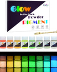 Glow in the Dark Pigment Powder - Epoxy Resin Color Pigment Dyes for DIY Slime Coloring Kit - Luminous Skin Safe Long Lasting Self Glowing for Acrylic Paint, Nail Art, Painting, Crafts - 0.4Oz Each