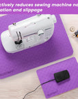 Sewing Mat Set, Sewing Machine Muffling Mat, Reduce Sewing Machine & Pedal Vibrations, Movement and Slipping, Sewing Machine and Sergers Accessory (2-Piece Set) (Purple)