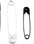 Asst Black and White Professional Style Safety Pins, Multisize, 25-Count