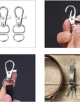 100Pcs Key Chain Clip Hook and D Rings Set Include 50Pcs Swivel Snap Hooks Lanyard Clips and 50Pcs D Rings for Keychain and Purse Hardware (1/2” inside Width)