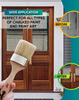 Chalked Paint and Wax Brush for Furniture - Premium Pack of 2, Natural Bristles, Compatible with All Types of Chalk Paints, Stencils & Furniture Wax - Superior Paint Pick-Up & Release, No Shedding