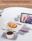 Absolute Beginner Crochet Kit for Adults - Learn to Crochet with Expert Video Tutorials - Includes All Essentials for Two Coasters - Perfect DIY Gift for Knitting and Crocheting Lovers