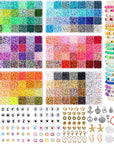 20,000 Pcs Clay Beads Bracelet Making Kit, 160 Colors Polymer Beads Spacer Heishi Beads, Jewelry Kit with Charms Elastic Strings, DIY Crafts Gift