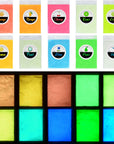 Glow in the Dark Pigment Powder - Epoxy Resin Color Pigment Dyes for DIY Slime Coloring Kit - Luminous Skin Safe Long Lasting Self Glowing for Acrylic Paint, Nail Art, Painting, Crafts - 0.4Oz Each