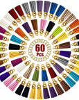 Tassels for Keychains Faux Suede Tassel for DIY Jewelry Making 60 Pcs Leather Keychain Charms Bulk & 60 Pcs Jump Rings Key Chain Rings Bulk for Cellphone Straps Pendants Crafts