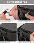 6Pcs Zipper Pull Replacement, Detachable Zipper Pulls Zipper Replacement Zipper Repair Kit Zipper Replacement Slider for Jacket Pants Coat Shoes Suitcase Backpack (Dark Grey)