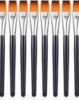 10 Pieces 3/4 Inch Flat Paint Brushes Acrylic Paint Brush Artist Craft Paint Brushes Watercolor Small Brush Bulk Painting Brush Art Detail Oil Brush for Adult(8.1 X 0.9 X 3/4 Inch,Sky Blue)