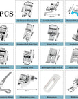 Universal 15 Piece Sewing Machine Presser Walking Feet Kit - OEM Suitable for Babylock Janome Brother New Home Singer Kenmore Simplicity Toyota Necchi