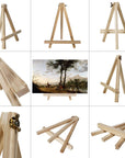 AUVOTTOKA Portable 9" Wood Tripod Tabletop Display Easel for Artist Painting, Sketching, Displaying Photos, Decorative Plates and More