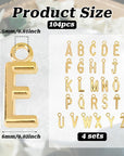 104 Pieces A-Z Alphabet Letter Charms, Jewelry Charms for Making Jewelry, Alloy Spacer Beads, Metal Letter Pendant Charms for Bracelets Necklace Earring Jewelry DIY Crafts Making Supplies