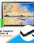 Rechargeable A4 LED Light Tracing Pad, Adjustable Battery Powered Drawing Tablet, Artcraft Portable Light Copy Board for Tattoo Transferring, Diamond Art, Weeding Vinyl