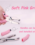 Star Shape Single Paper Hole Punch, 1 Pack 6.3 Inch Length 1/4 Inch of Diameter of Hole Handheld Puncher with Pink Soft Thick Leather Cover(Star 1/4 Inch)