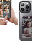Smart Photo Rear Projection DIY Phone Case Customizable E-Ink Phone Case Instantly Display Photos On The Ink Screen Back Cover Personalize Your Phone Anytime Anywhere (Black, for iPhone14 Pro)
