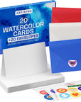30 Watercolor Postcards 4X6 Inches - Heavyweight Paper Cards 140Lb (300Gsm) - Blank Postcards for Mailing, DIY Thank You Card, Greetings Cards, Christmas, Invitations, Birthday and More