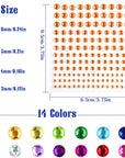 2310 PCS Self Adhesive Rhinestone Gem Stickers for Face Nail Body Makeup Festival,4 Size 14 Sheets Bling Jewels Stickers for Kids DIY Craft Card Decorations