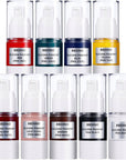 Silicone Pigments, Liquid Silicone Pigments Set of 9 Colors, Real High Concentrated Liquid Silicone Dye for Silicone Mold Making, Each Color 0.5 Oz/ 15 Ml