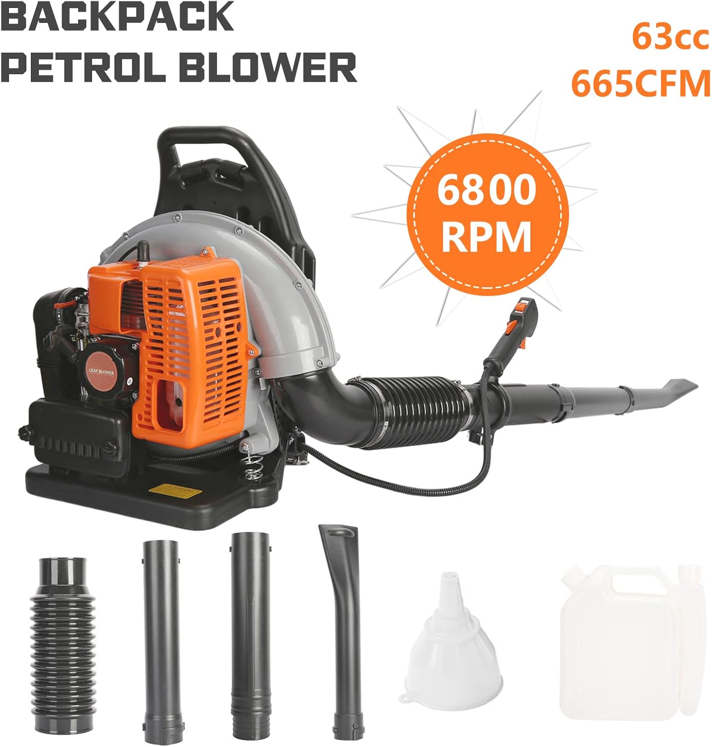 Powerful Gas Leaf Blower – 63-CC 3-HP Backpack Blower for Lawn Care